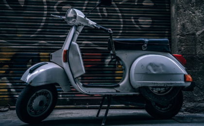 gray motor scooter